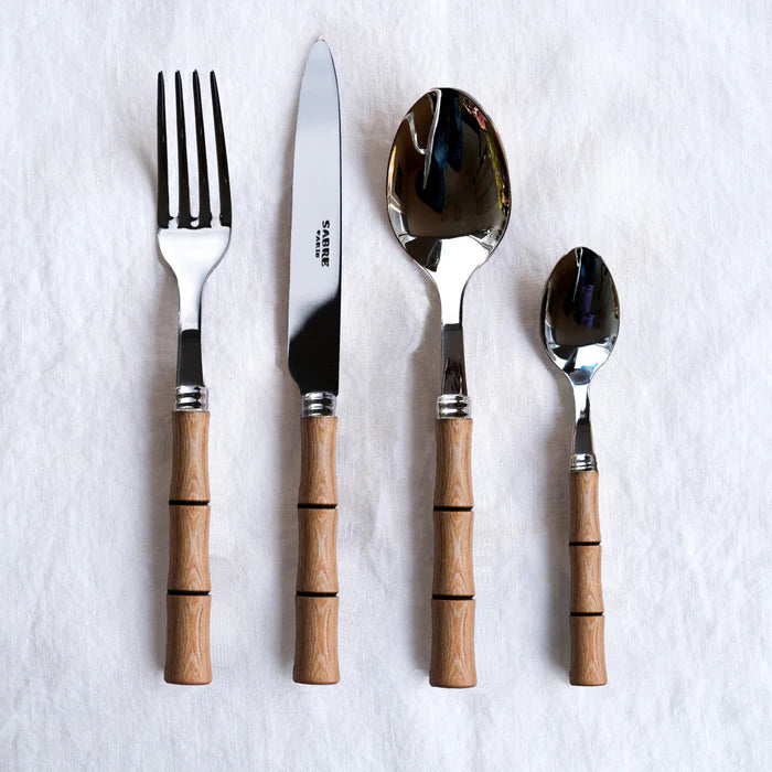 4 Piece flatware Set in Bamboo, from Sabre Paris