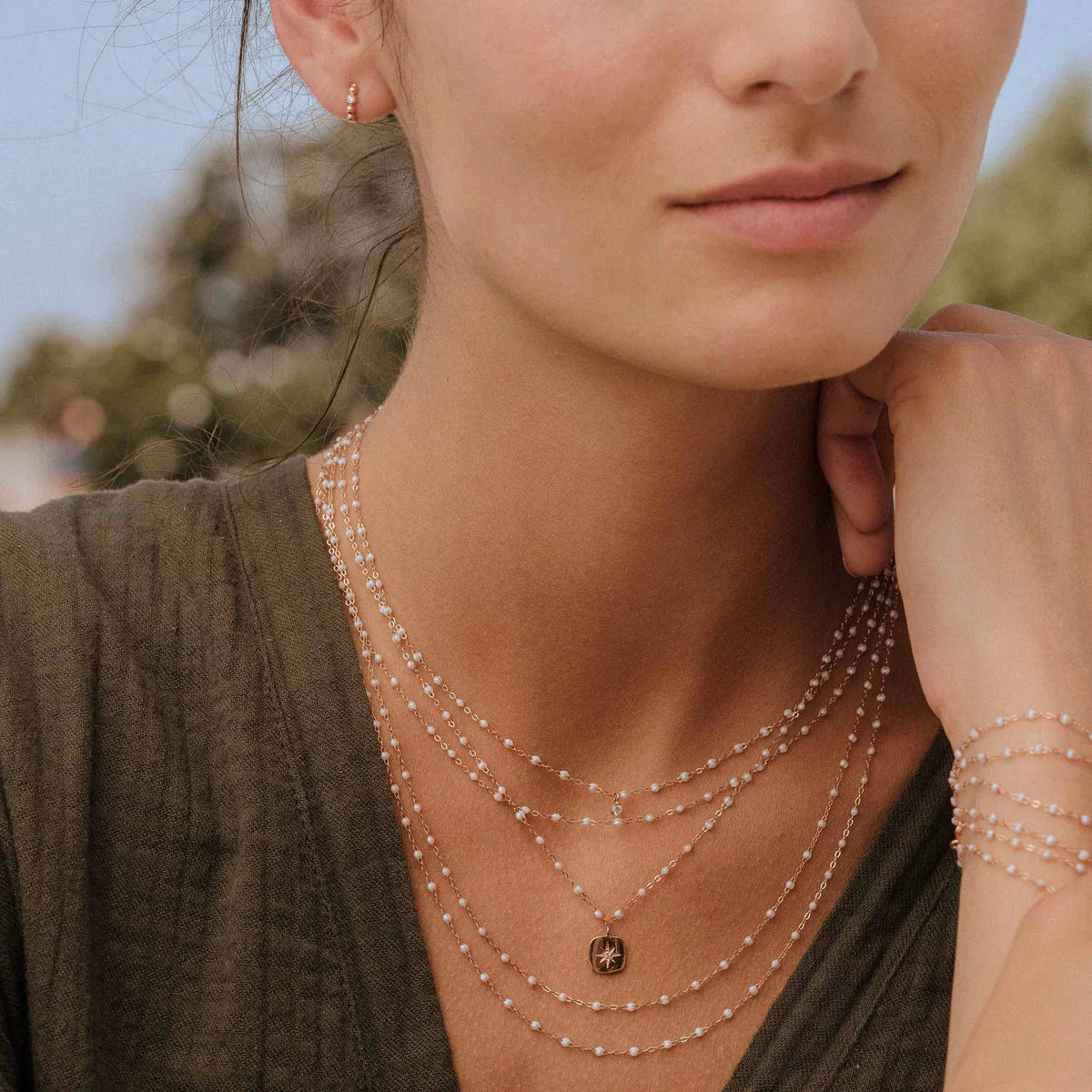 Classic Gigi Opal necklace, Yellow Gold from Gigi Clozeau