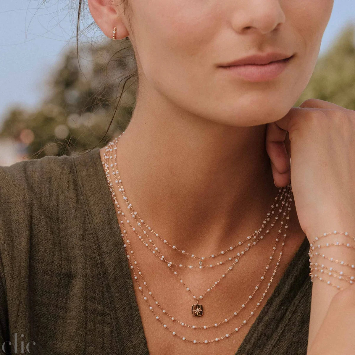 Classic Gigi Opal necklace, Yellow Gold from Gigi Clozeau