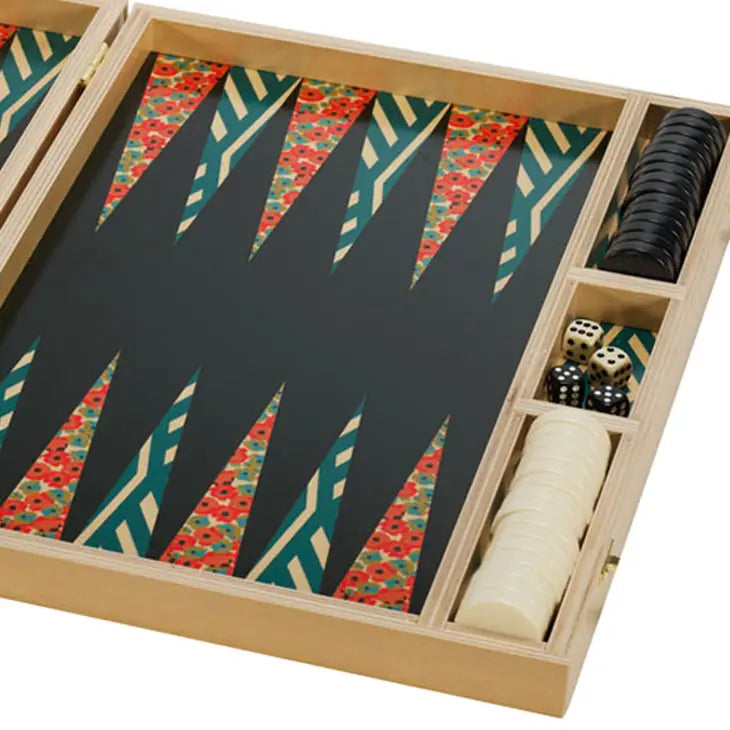 Poppy Red Tabletop Backgammon, from Wolfum Studio