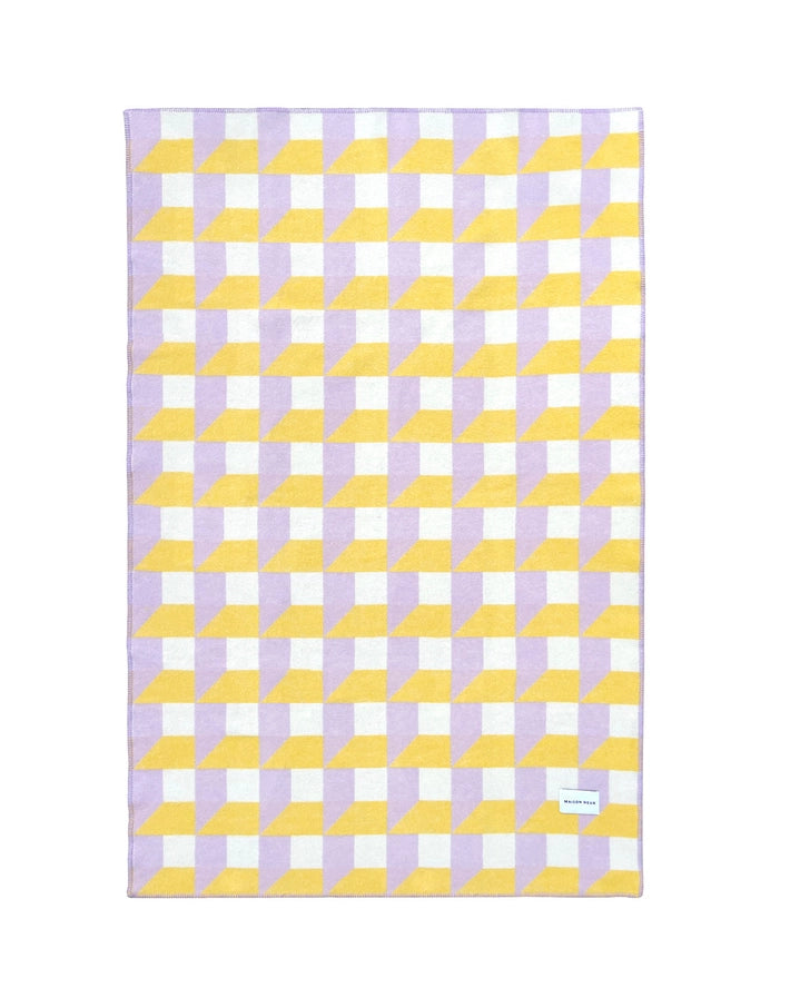Cubics Blanket in Lilac and Sun, from Maison Deux