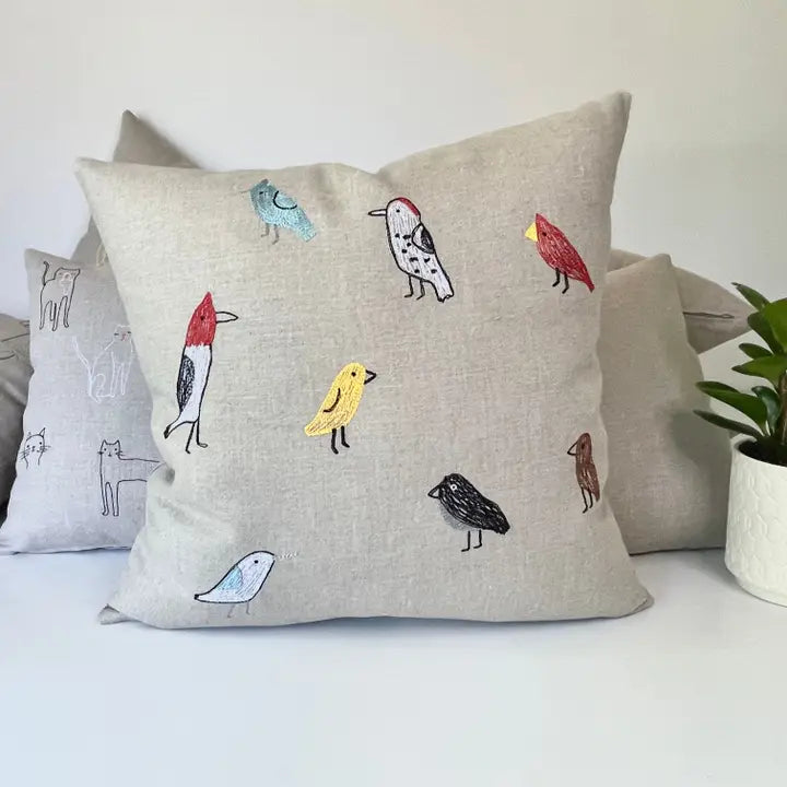 Backyard Birds Pillow, from K Studio