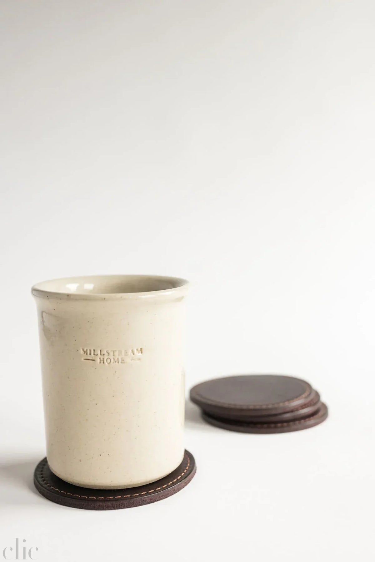 The Leather Coaster Set of 4 in Tobacco