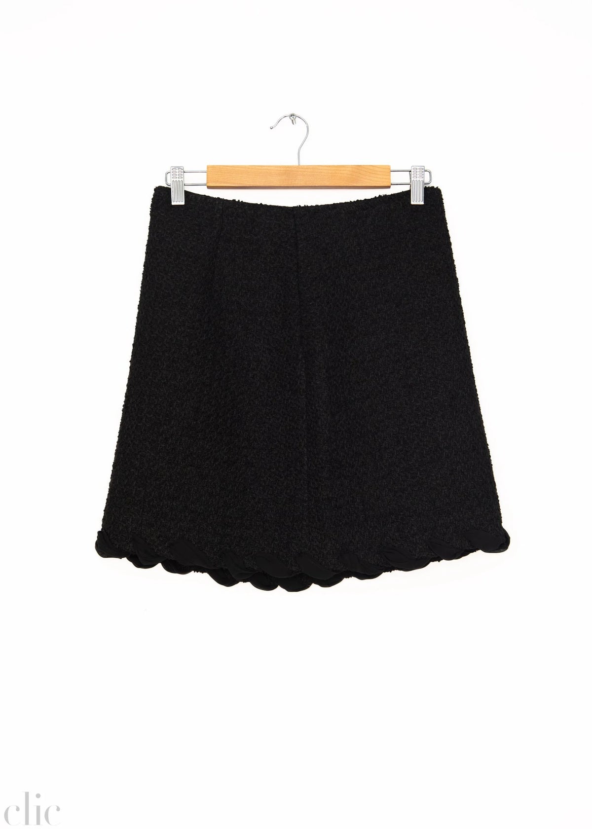 Textured Straight Skirt in Black, from Edward Achour