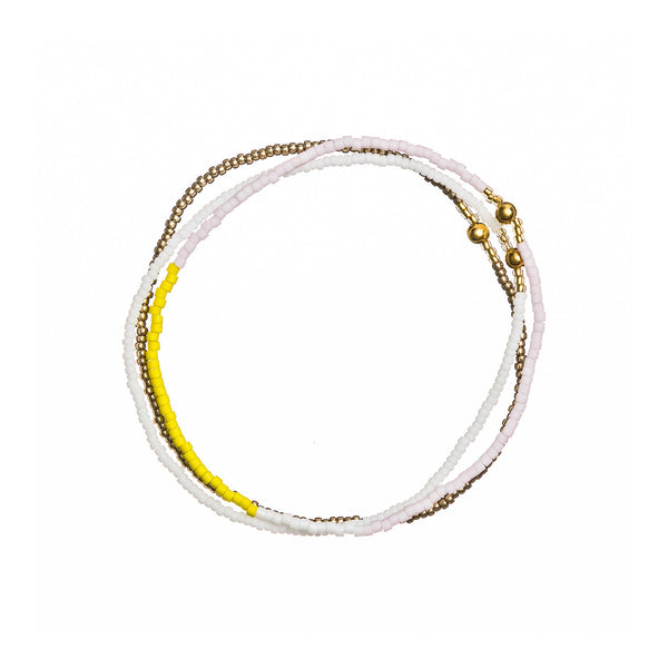 Pale Rose, Citron and White Stack Bracelet, from Templestones