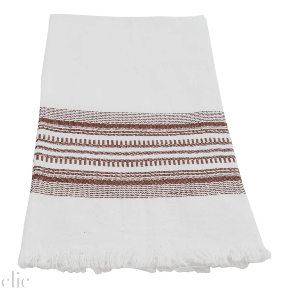 Antigua Stripe Kitchen Towel in Espresso Bown