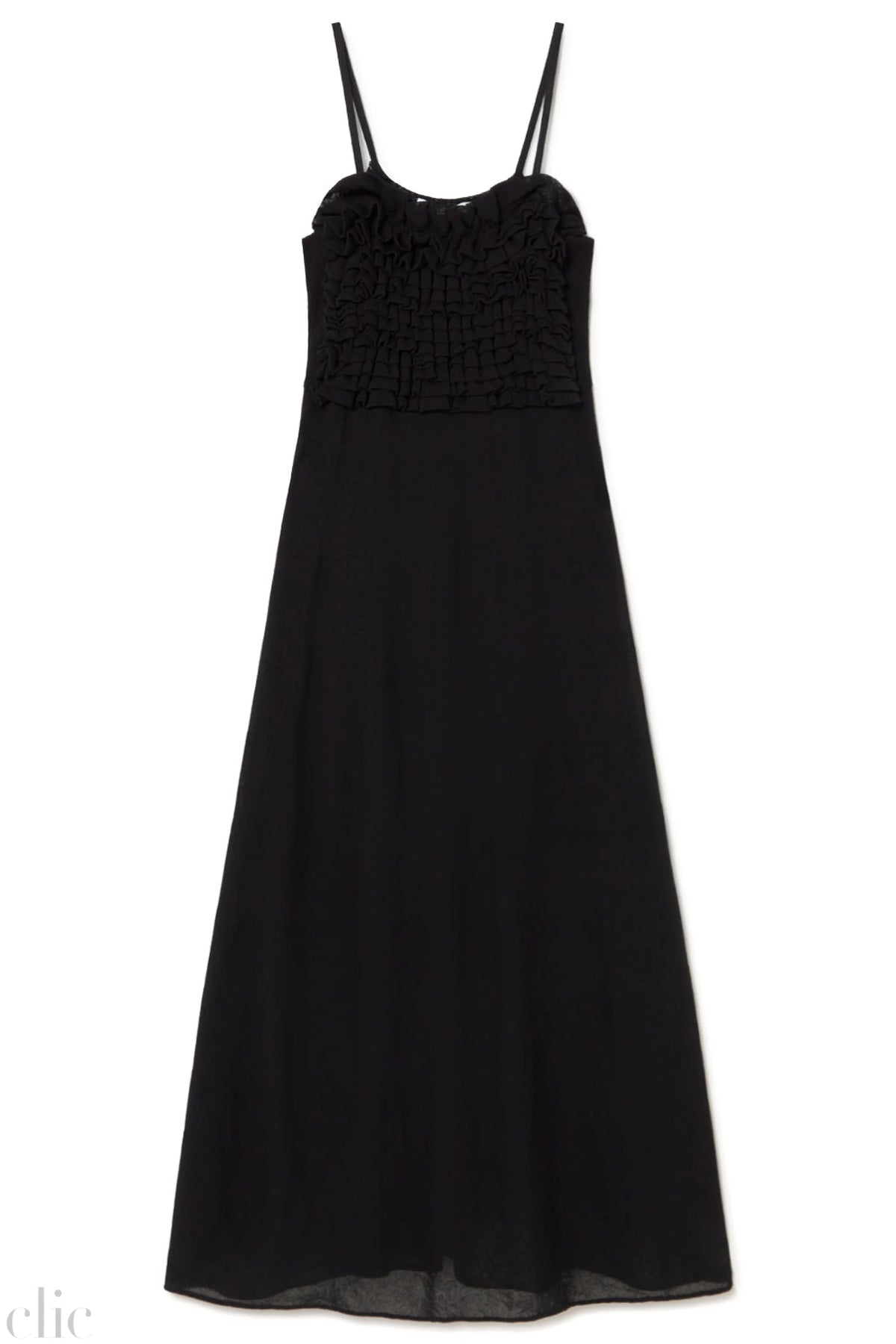 Ruffled Knit Dress in Black, from Sita Murt