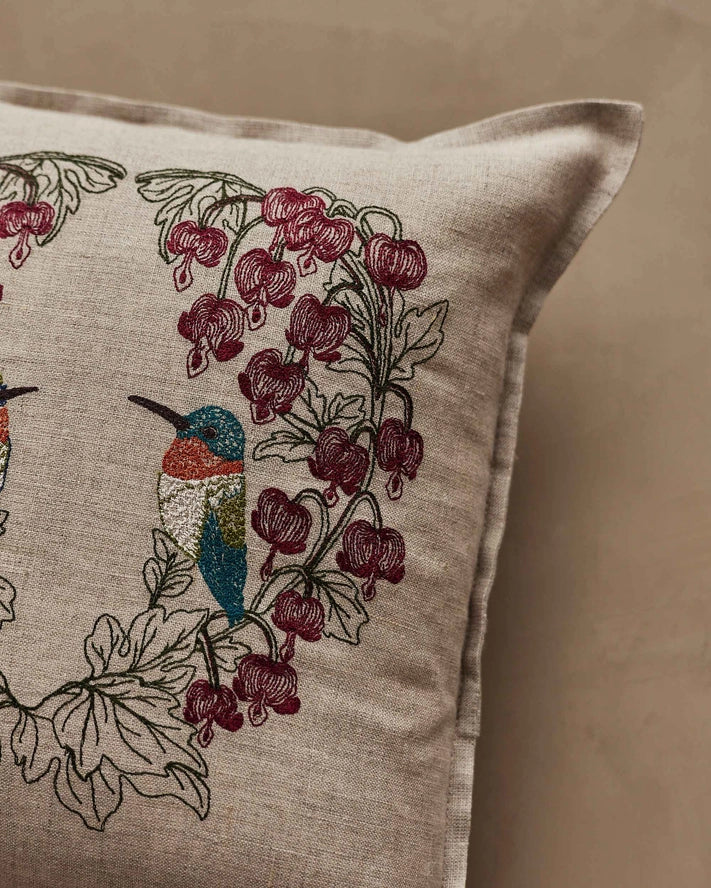 Hummingbird Hearts Pillow, from Coral & Tusk