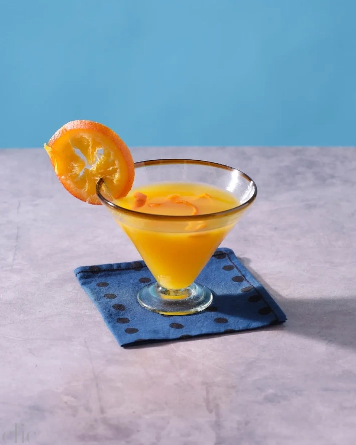 Margarita Glass with Amber Rim