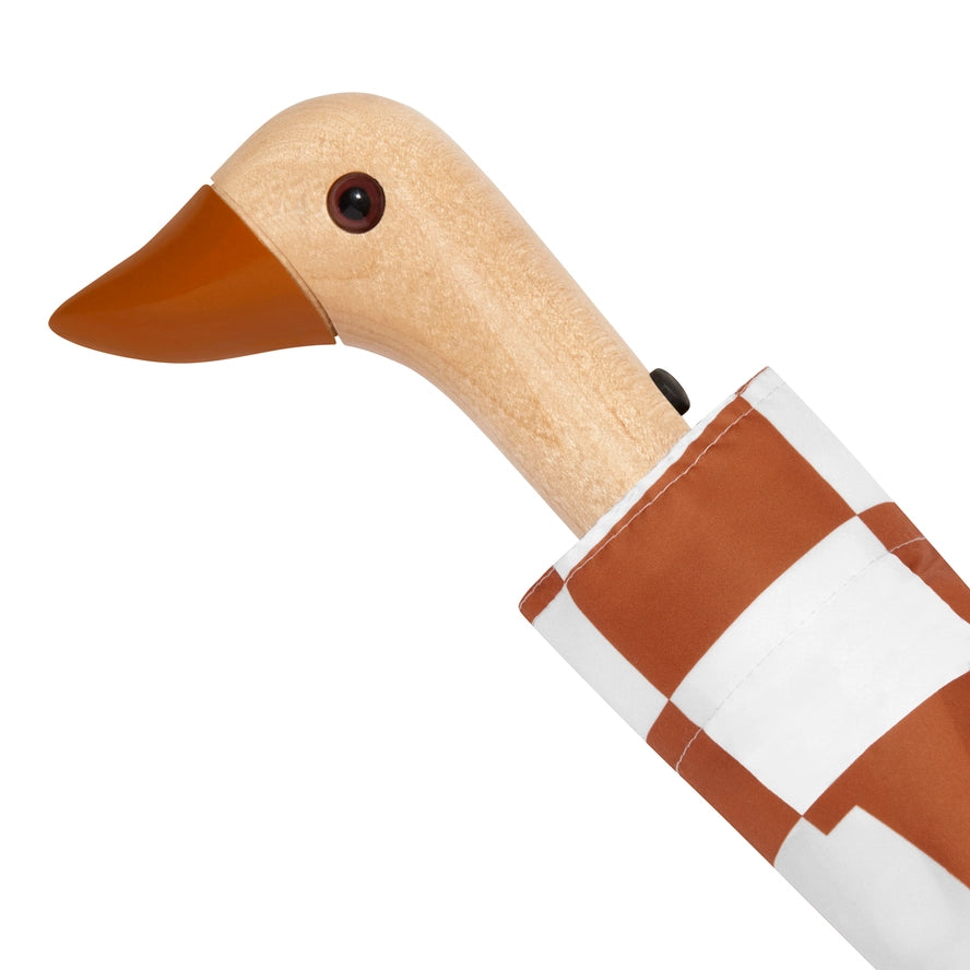 Compact Checker Umbrella in Peanut Butter, from Original Duckhead