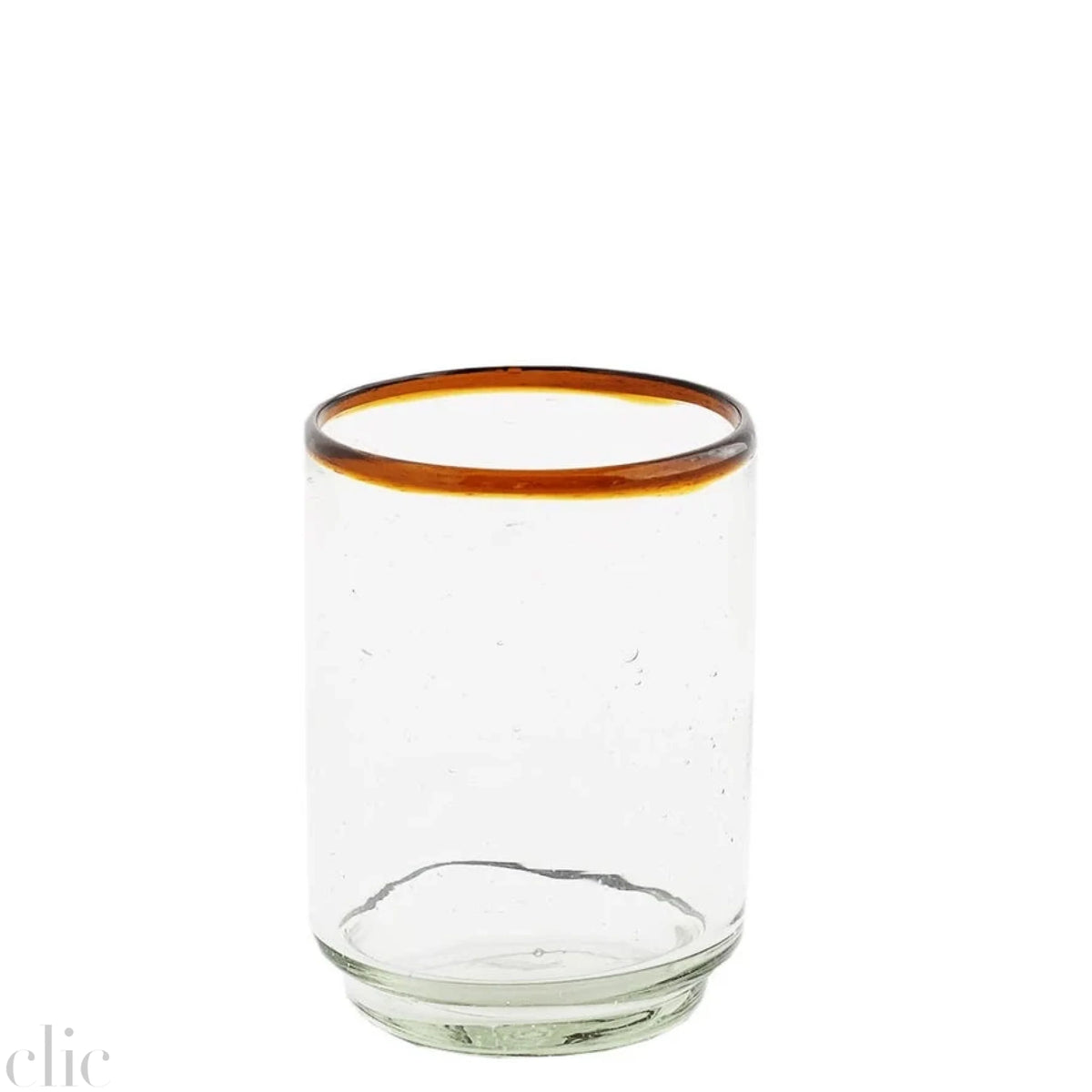 Stacking Drinking Glasses with Amber Rim