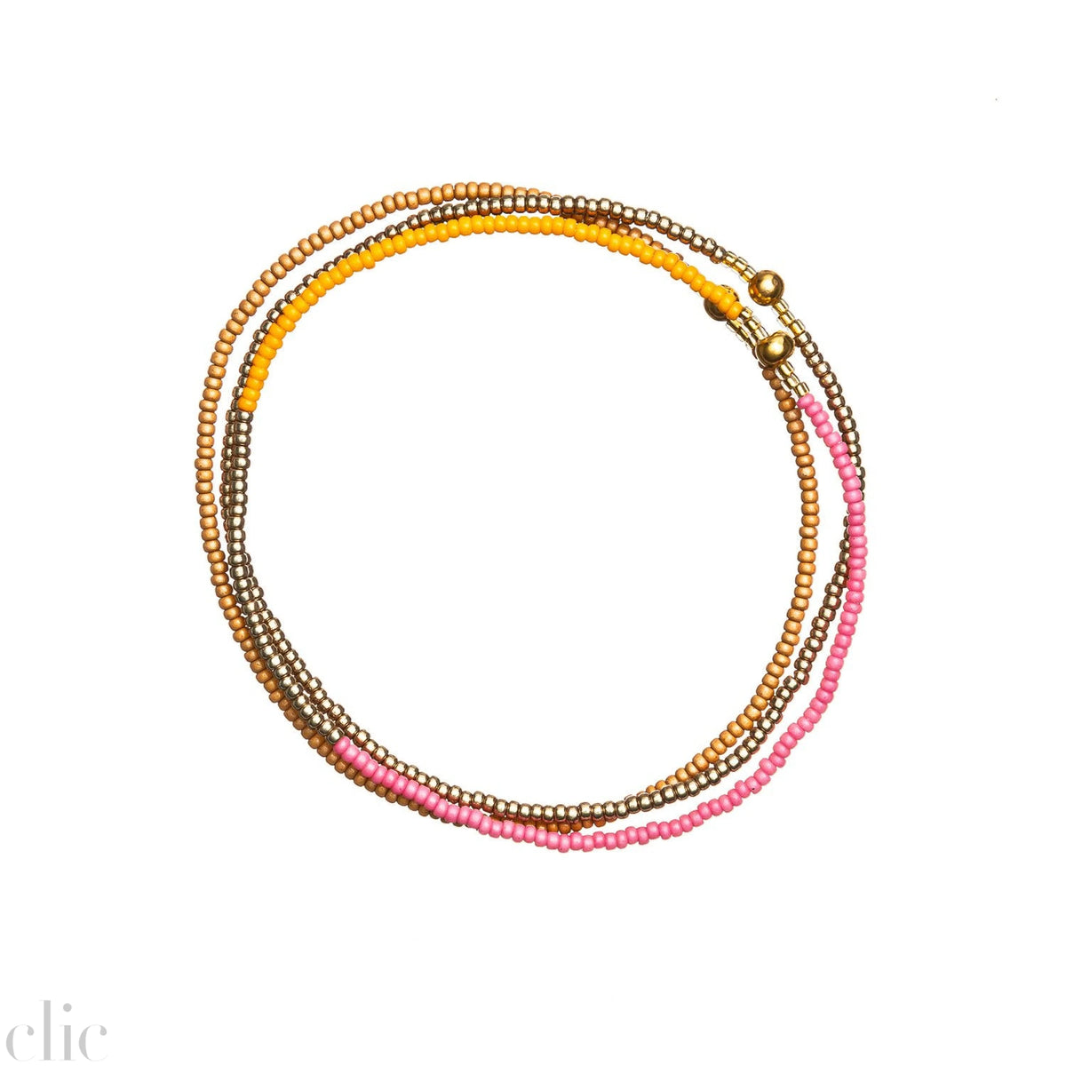 Squash Gold and Pink Stack Bracelet, from Templestones