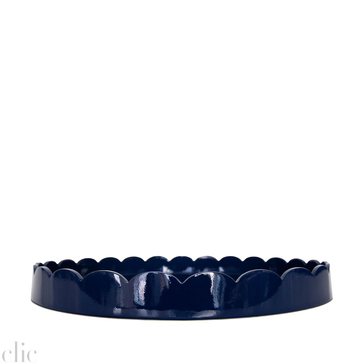 Round Scallop Tray in Navy