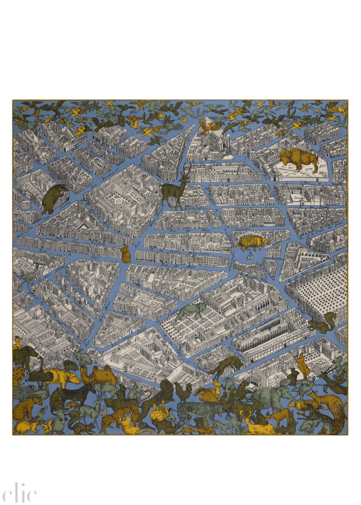 Turgot 130 Square Scarf in Light Blue, from Inoui Editions