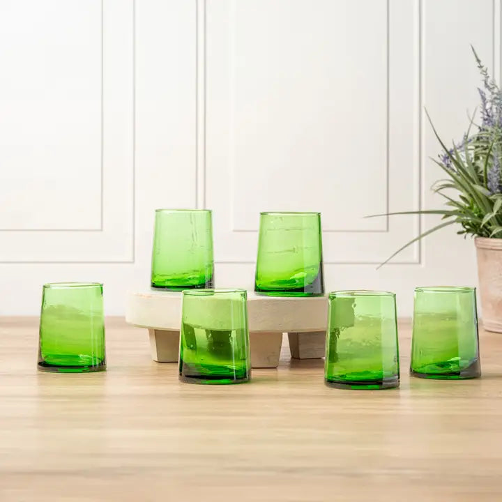 Moroccan Cone Glassware in Green, from Verve Culture