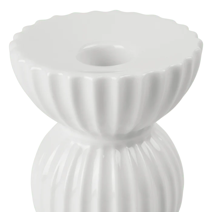 Large Tura Candleholder in White, from Lyngby Porcelaen