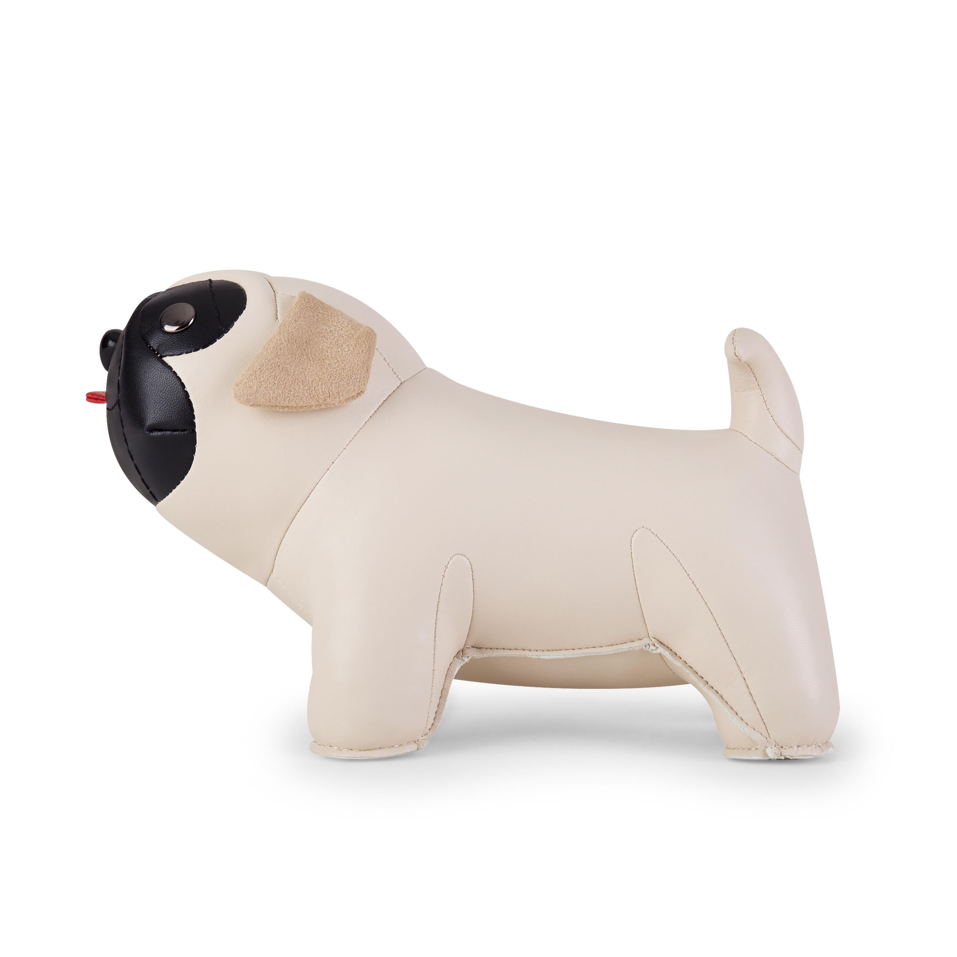 Pug Bookend in Wheat and Black, from Zuny