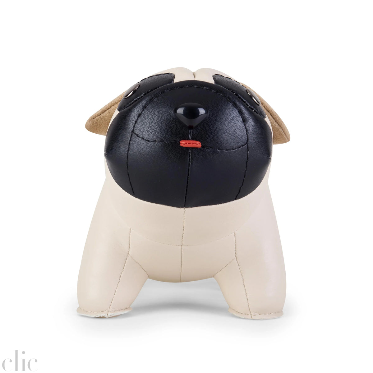 Pug Bookend in Wheat and Black