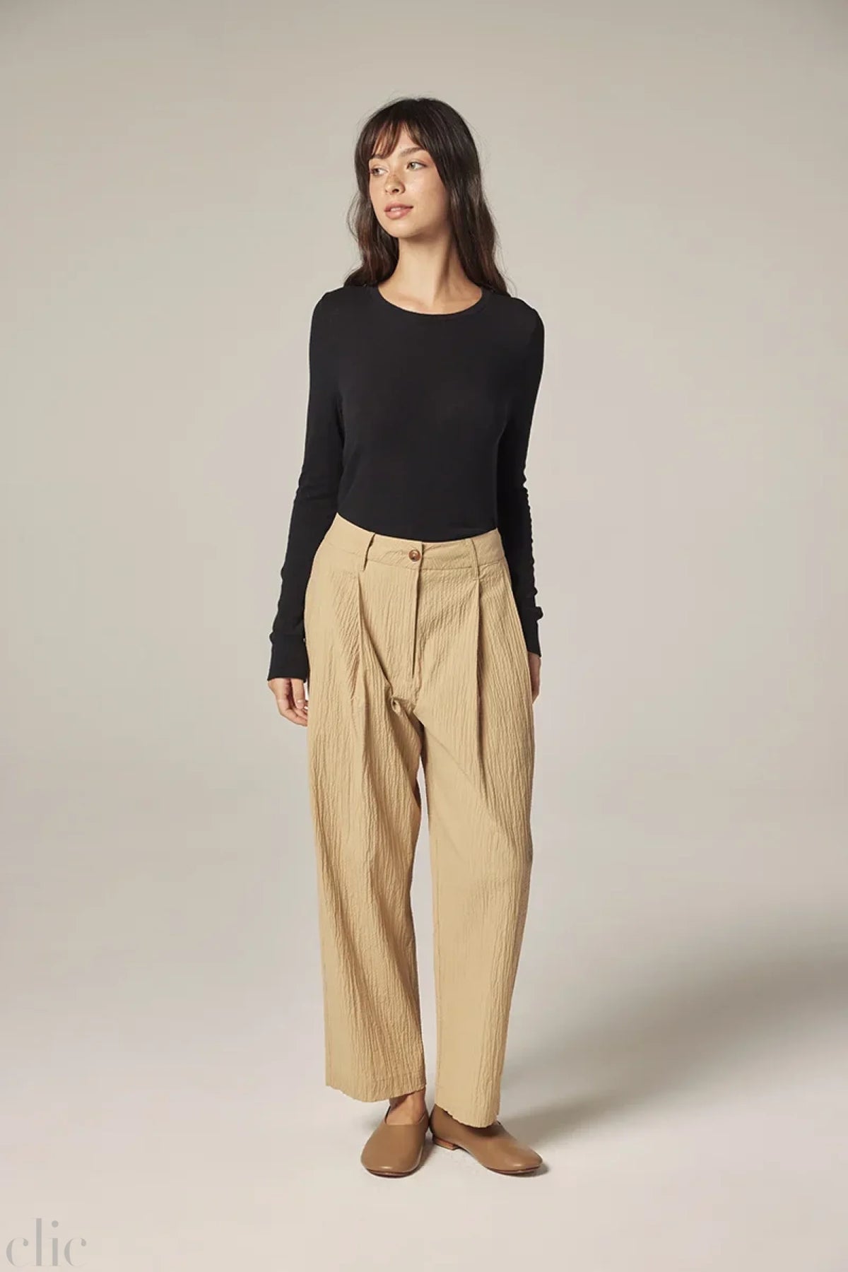 Wool Blend Top in Black, from Amente