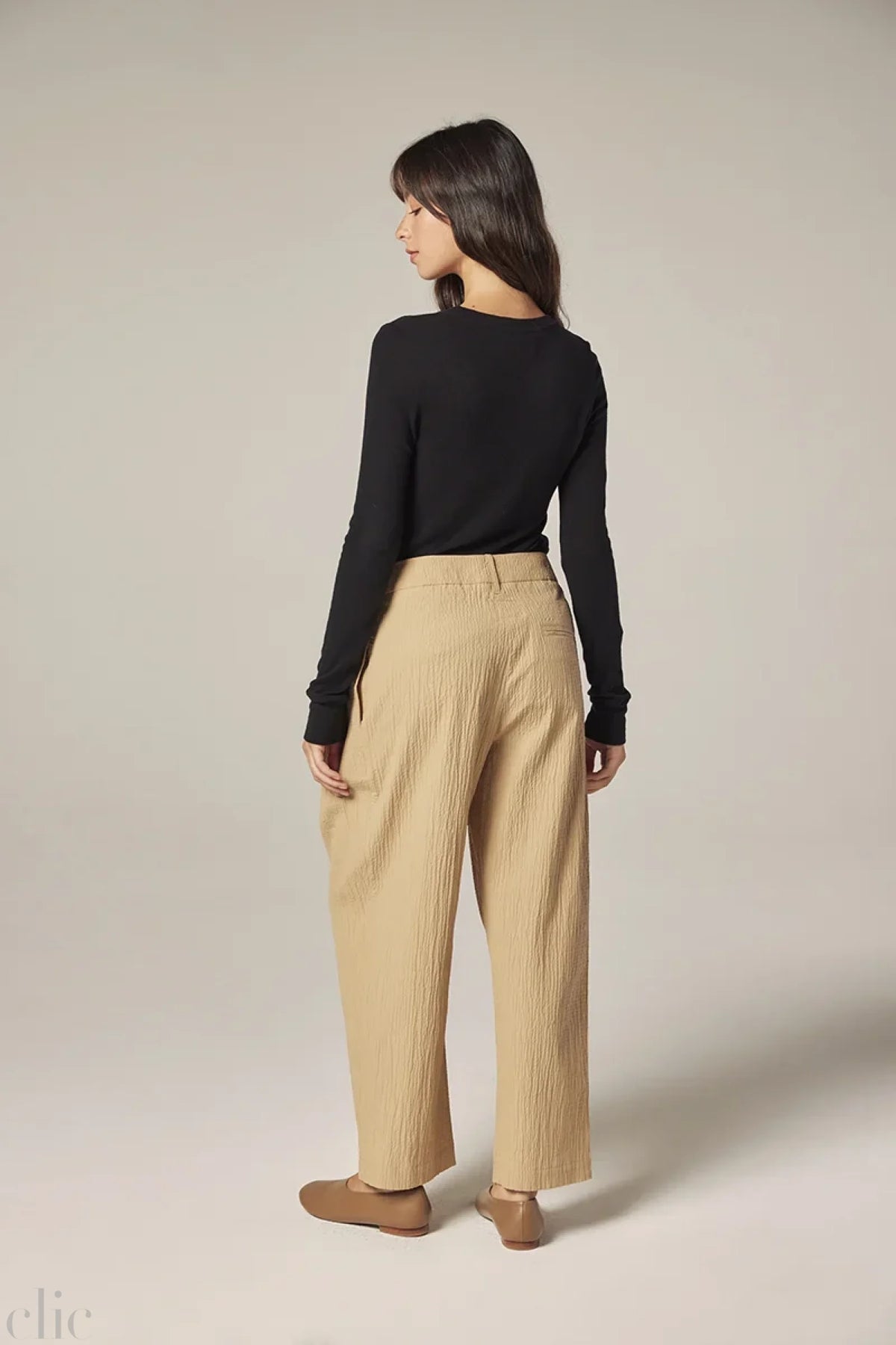 Wool Blend Top in Black, from Amente