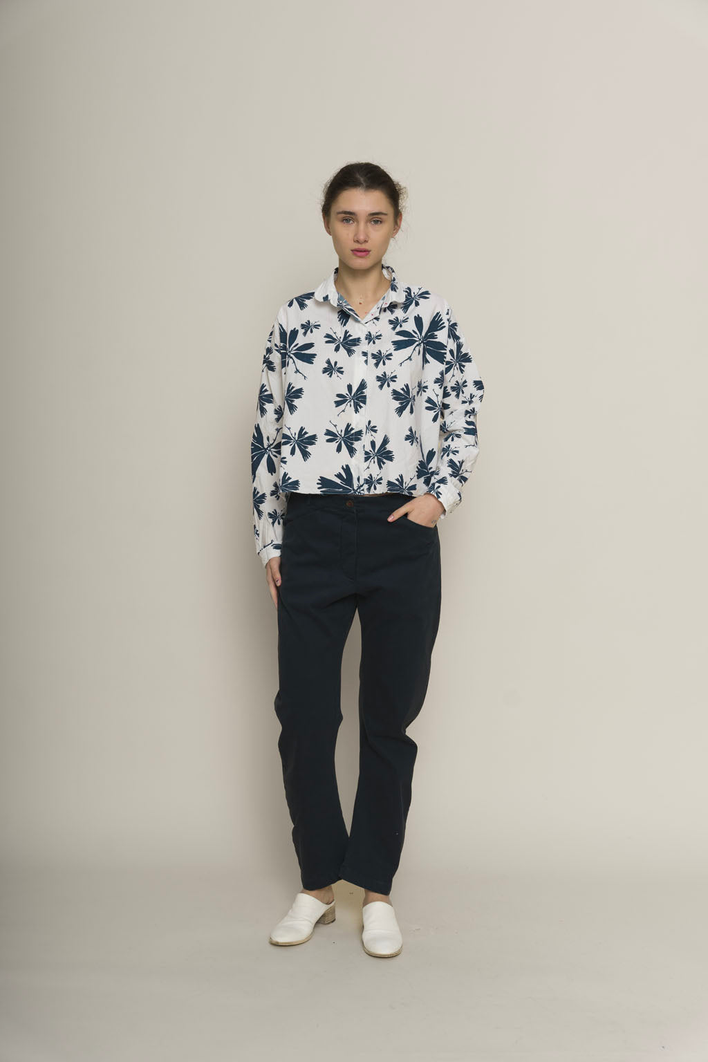 Shirt Cecile with Blue Flowers, from Hannoh Wessel