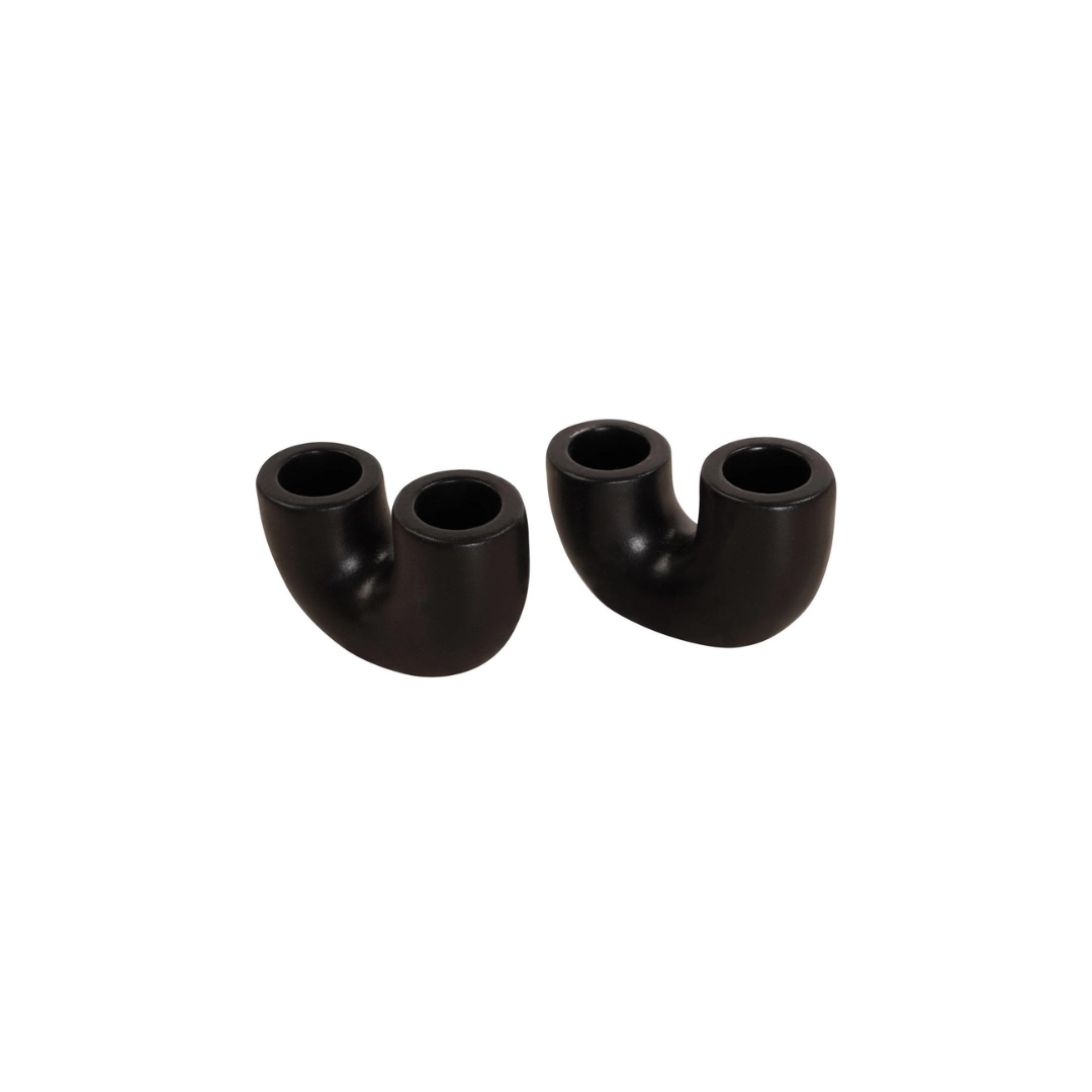 Nordic "U" Shaped Candle Holder in Black, from Casa Amarosa