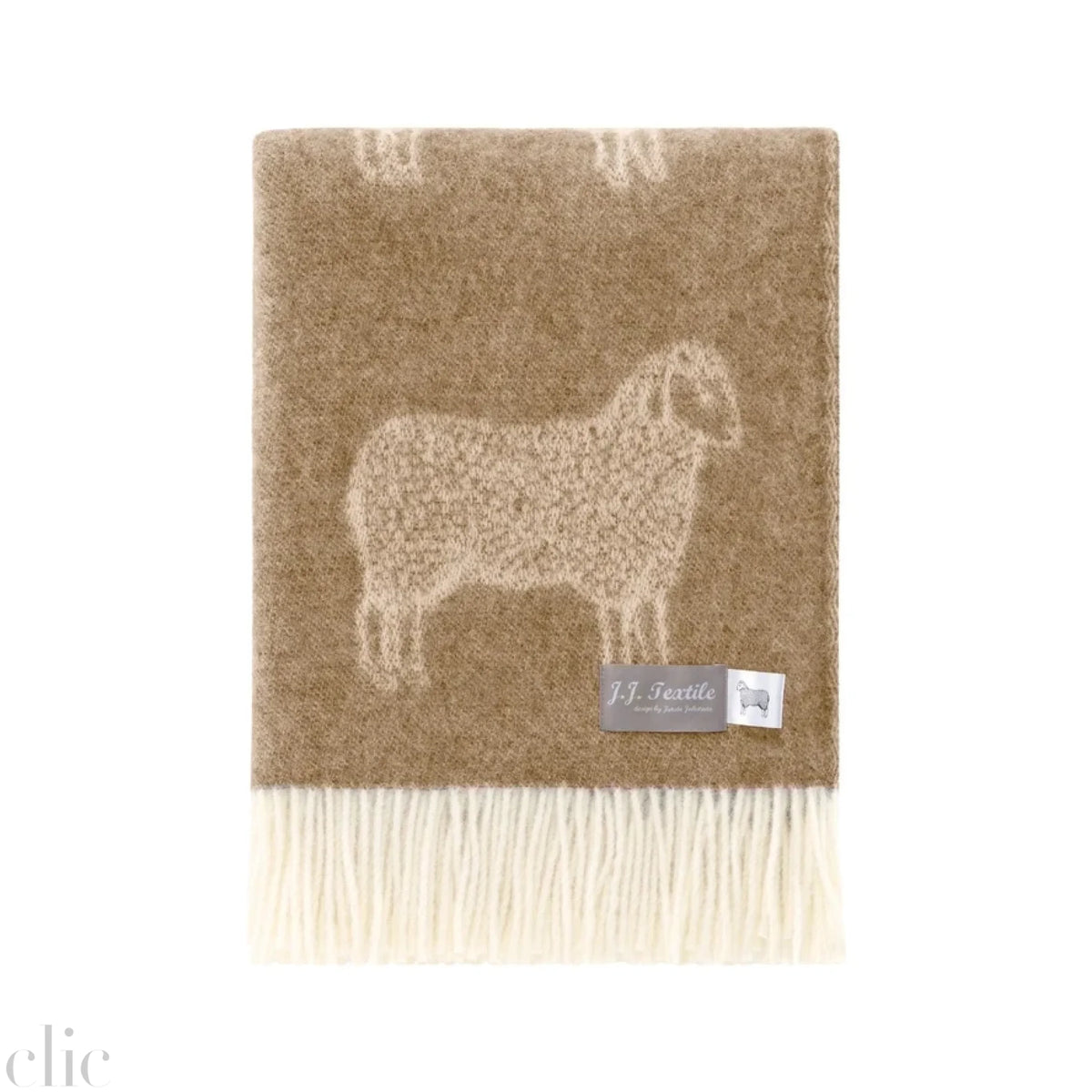 Sheep Wool Throw in Brown