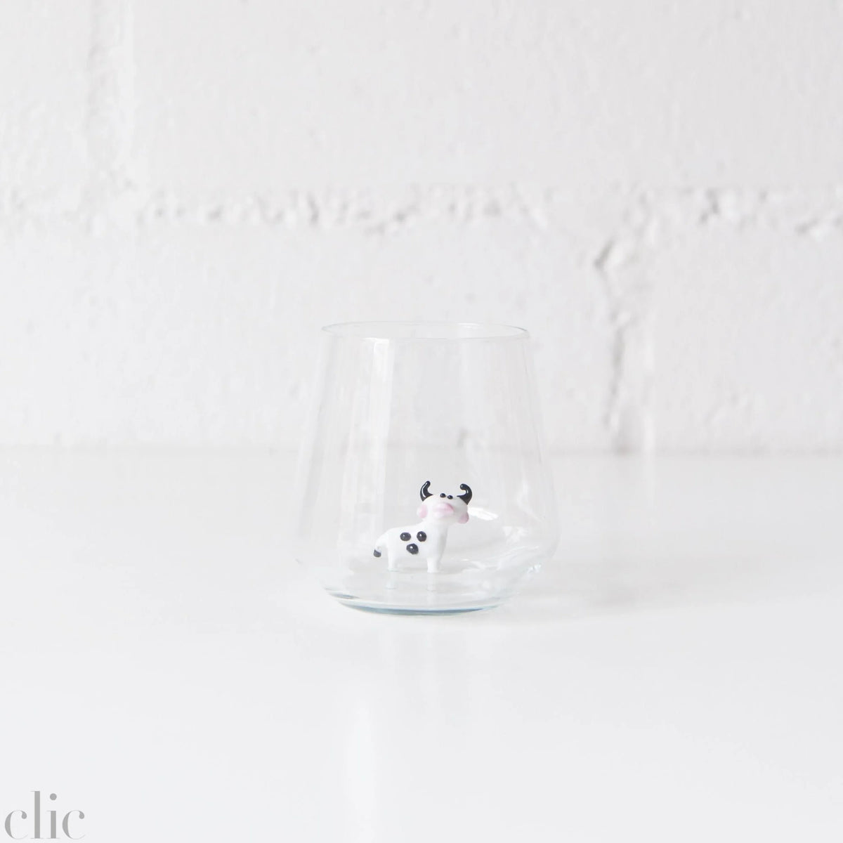 Cow Drinking Glass