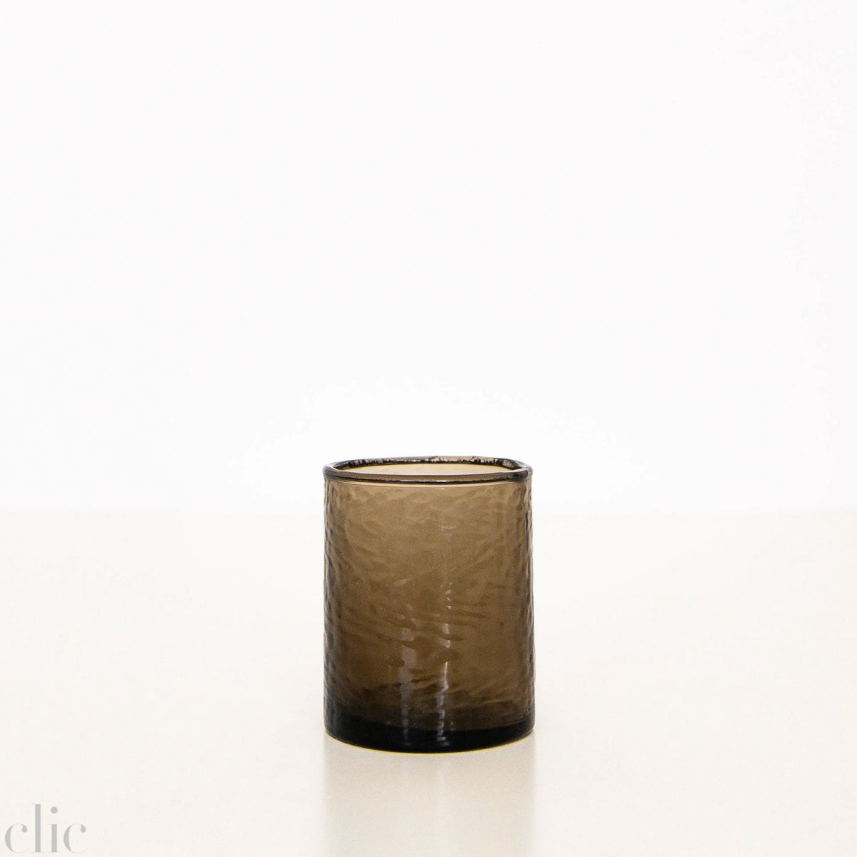 Handblown Hammered Glass Carafe in Smoke