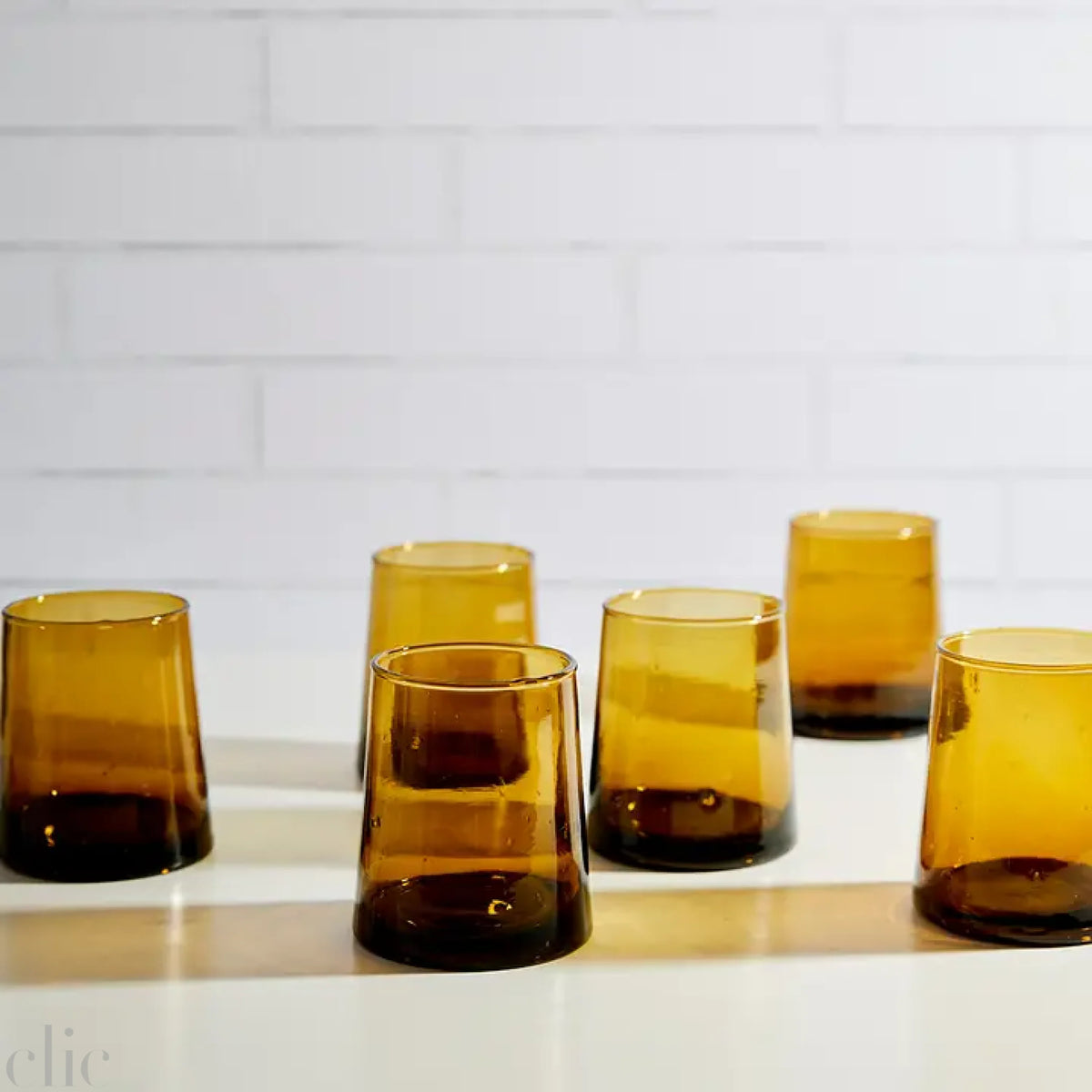 Moroccan Cone Glassware in Amber