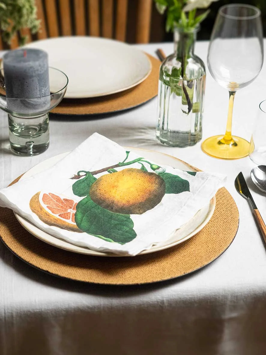 Set of 6 Citrus Napkins, from Linoroom