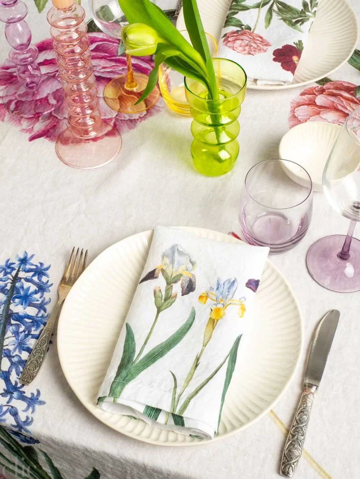 Set of 6 Early Flowers Napkins, from Linoroom