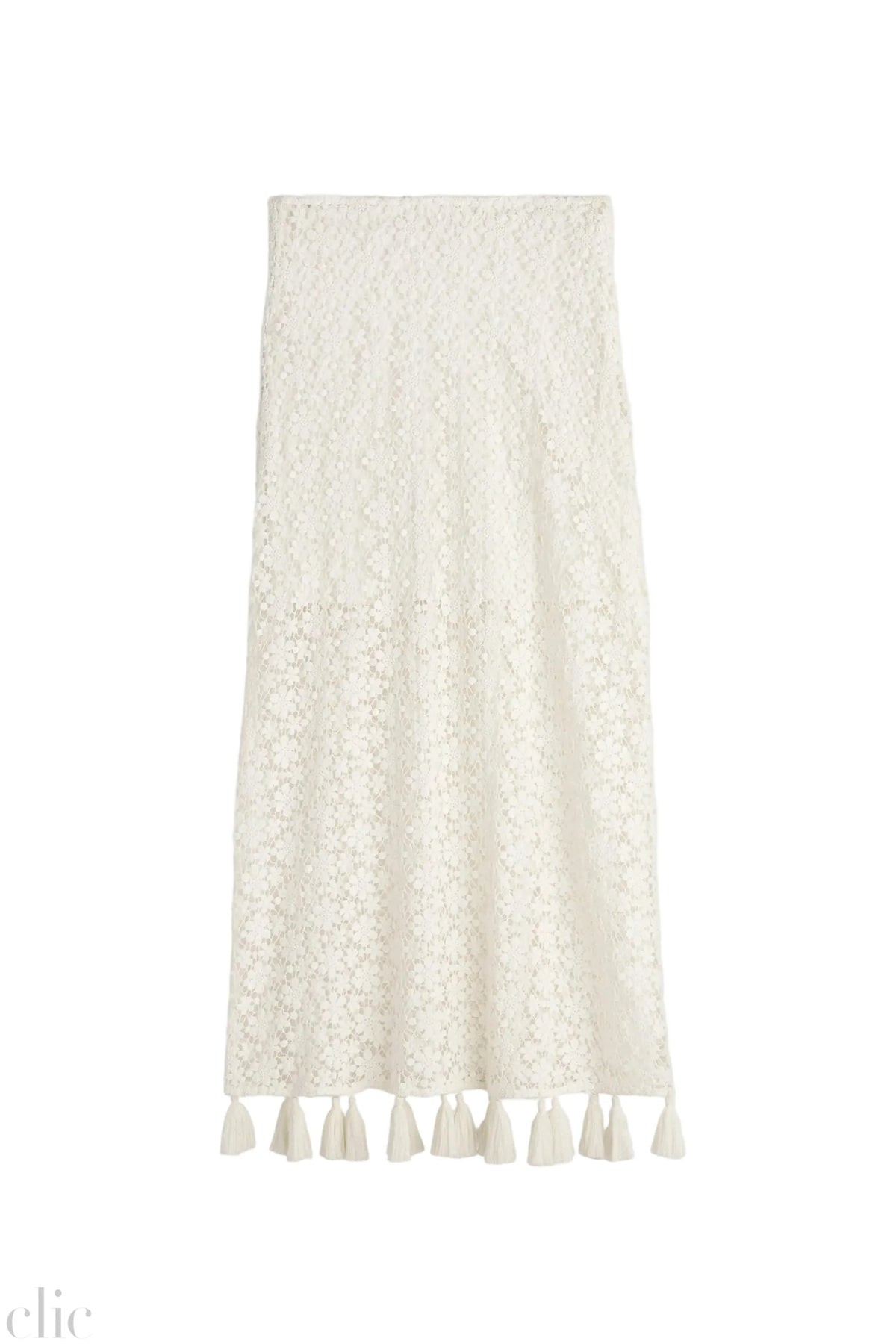 Valeska Tassel Column Skirt in Cream, from Apiece Apart