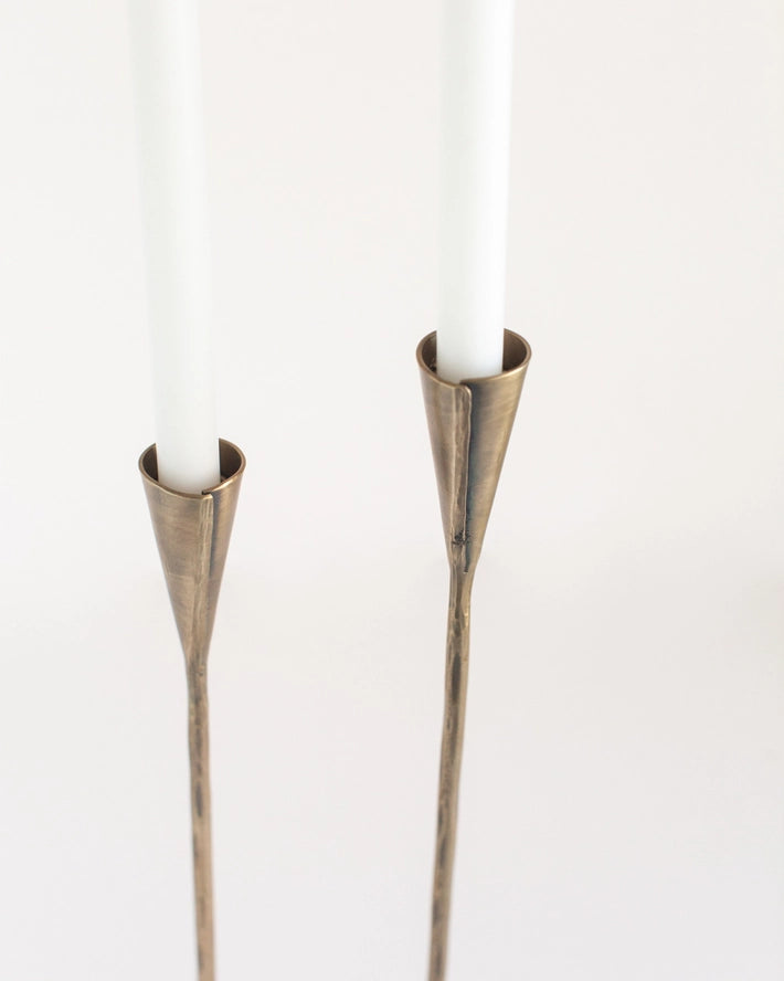 Phoenix Hand Forged Iron Candle Holders in Brass, from Creative Women