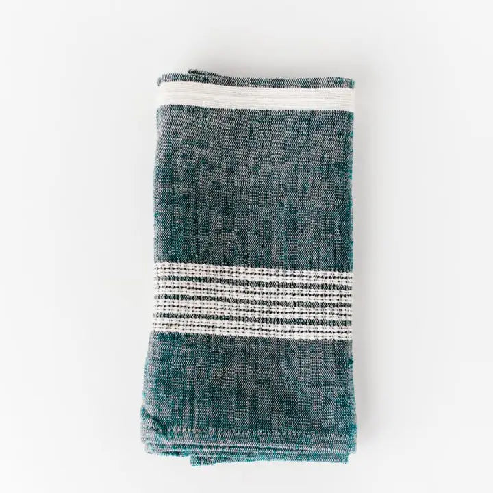 Aden Cotton Dinner Napkin in Grey and Natural, from Creative Women