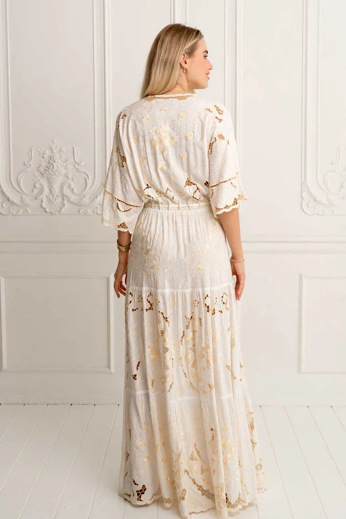 Isla Kimono Dress in White, from Zaimara