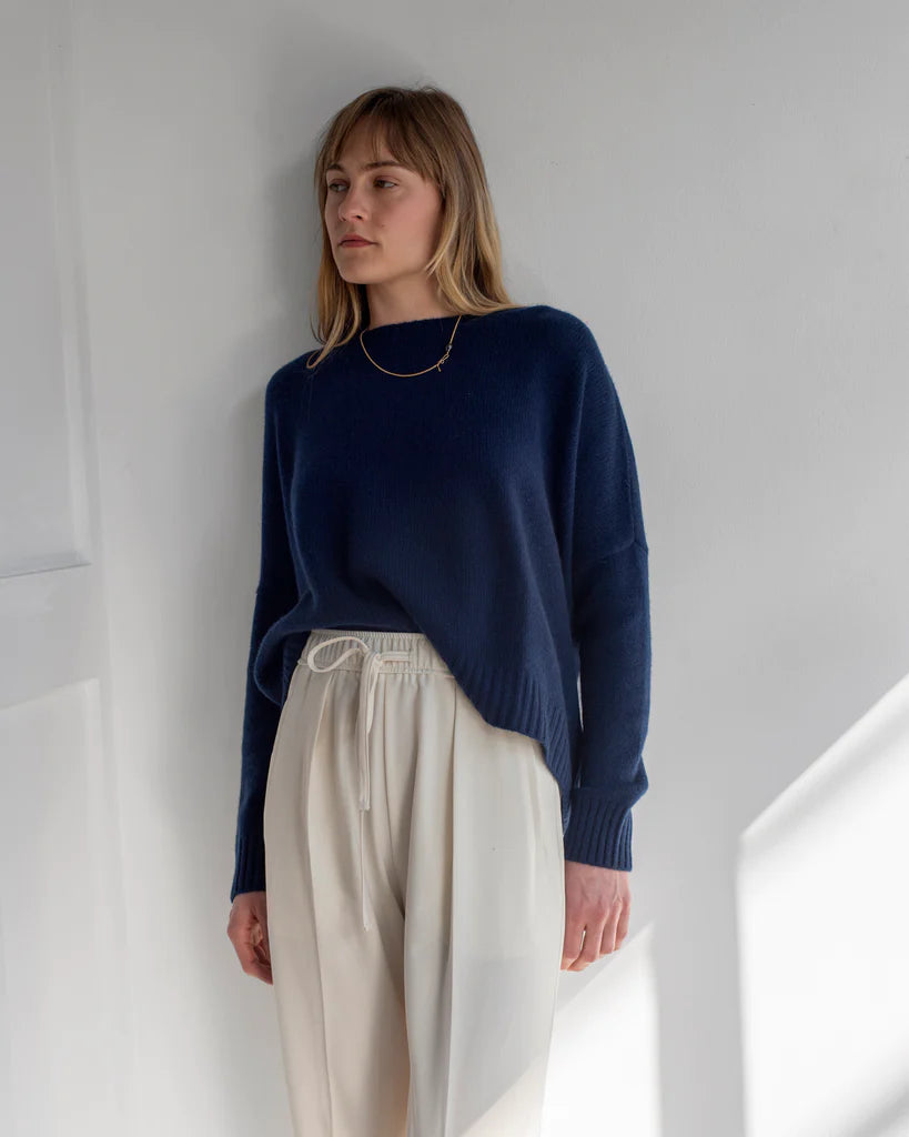 Wide Pullover Cashmere in Navy, from Organic by John Patrick