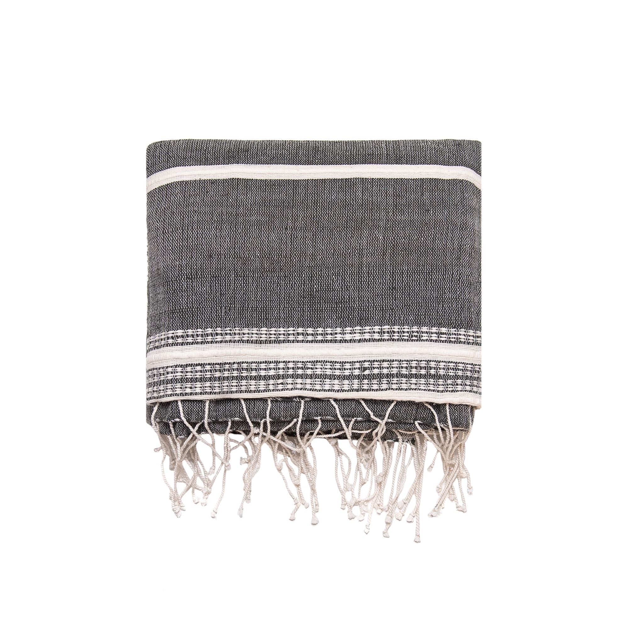 Aden Cotton Throw in Grey and Natural, from Creative Women