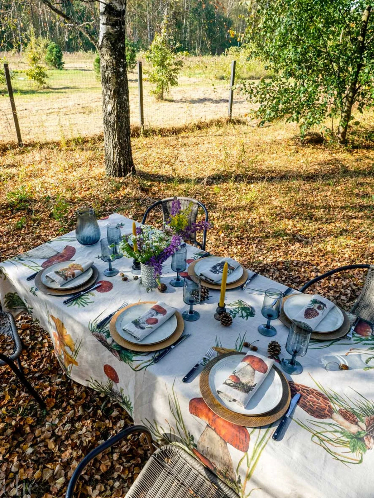Forest Mushrooms Tablecloth, from Linoroom