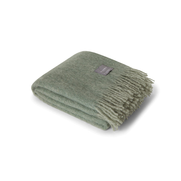 Mohair Blanket in Sea Foam and Green Bay Melange, from Stackelbergs