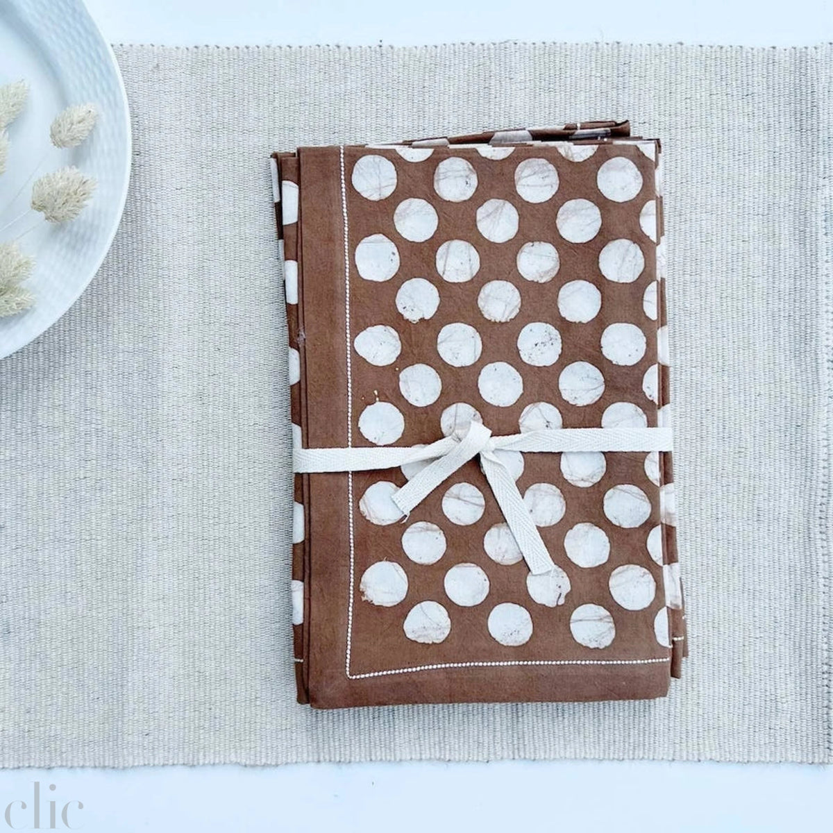 Polka Dot Napkins in Brown