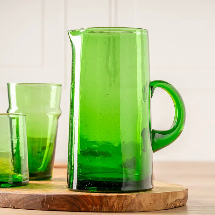 Moroccan Cone Jug in Green, from Verve Culture