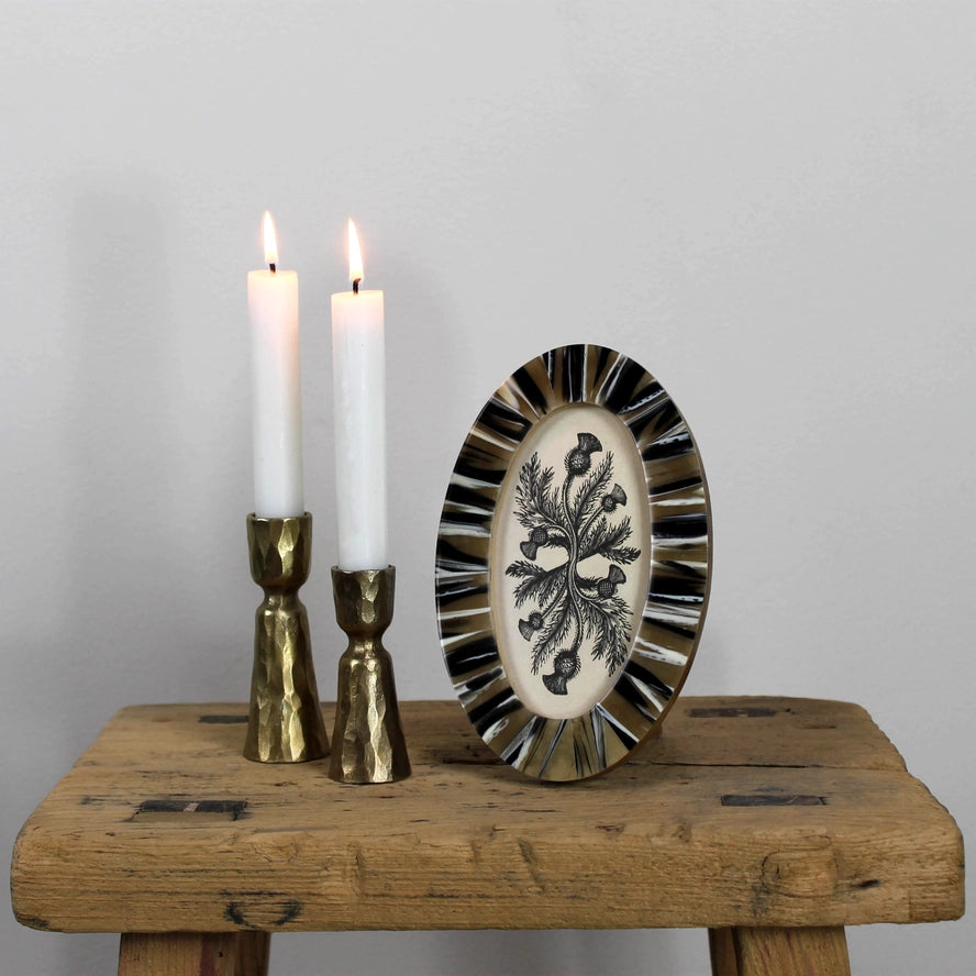 Cache Taper Candle Holder in Brass, from HomArt