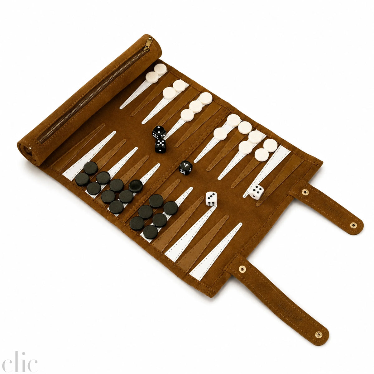 Travel Backgammon in Dark Brown