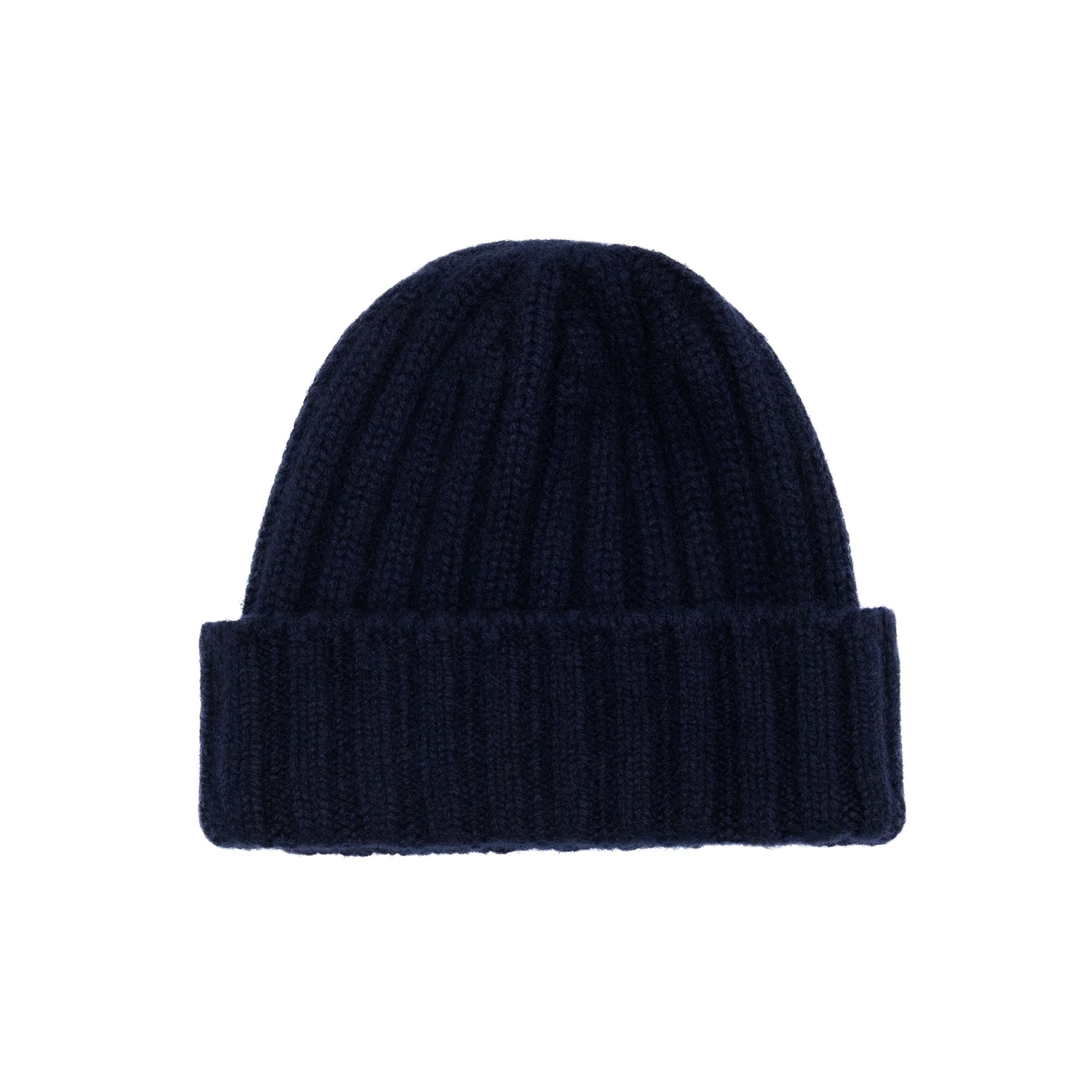 Cashmere Rib Hat in Navy, from Cableami