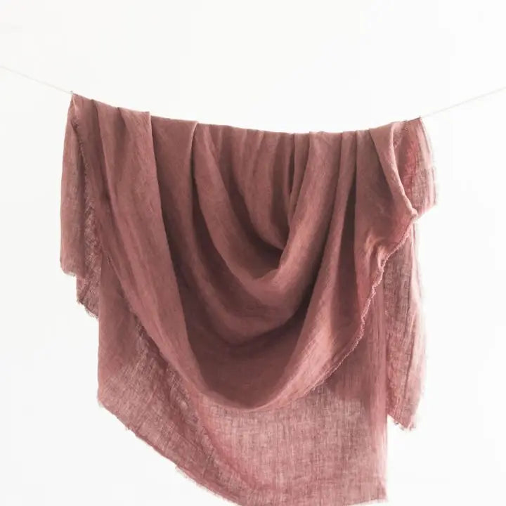 Stone Washed Linen Throw Blanket in Ash Rose, from Creative Women
