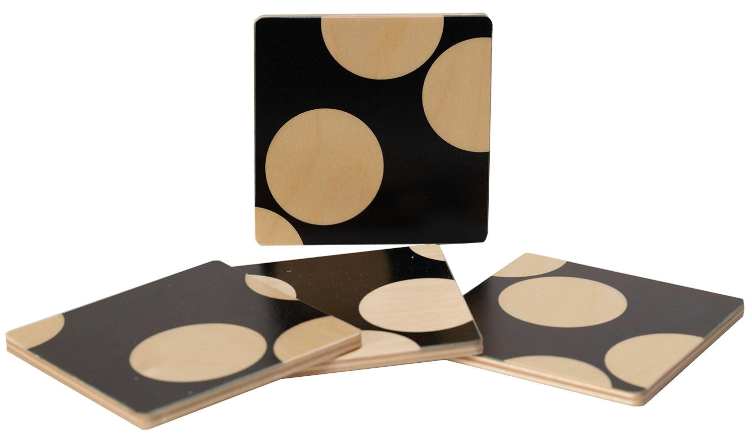 Negative Dot Coasters, from Wolfum
