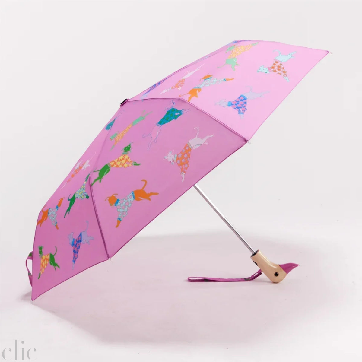 Dogs Whippet Compact Umbrella in Pink, from Original Duckhead
