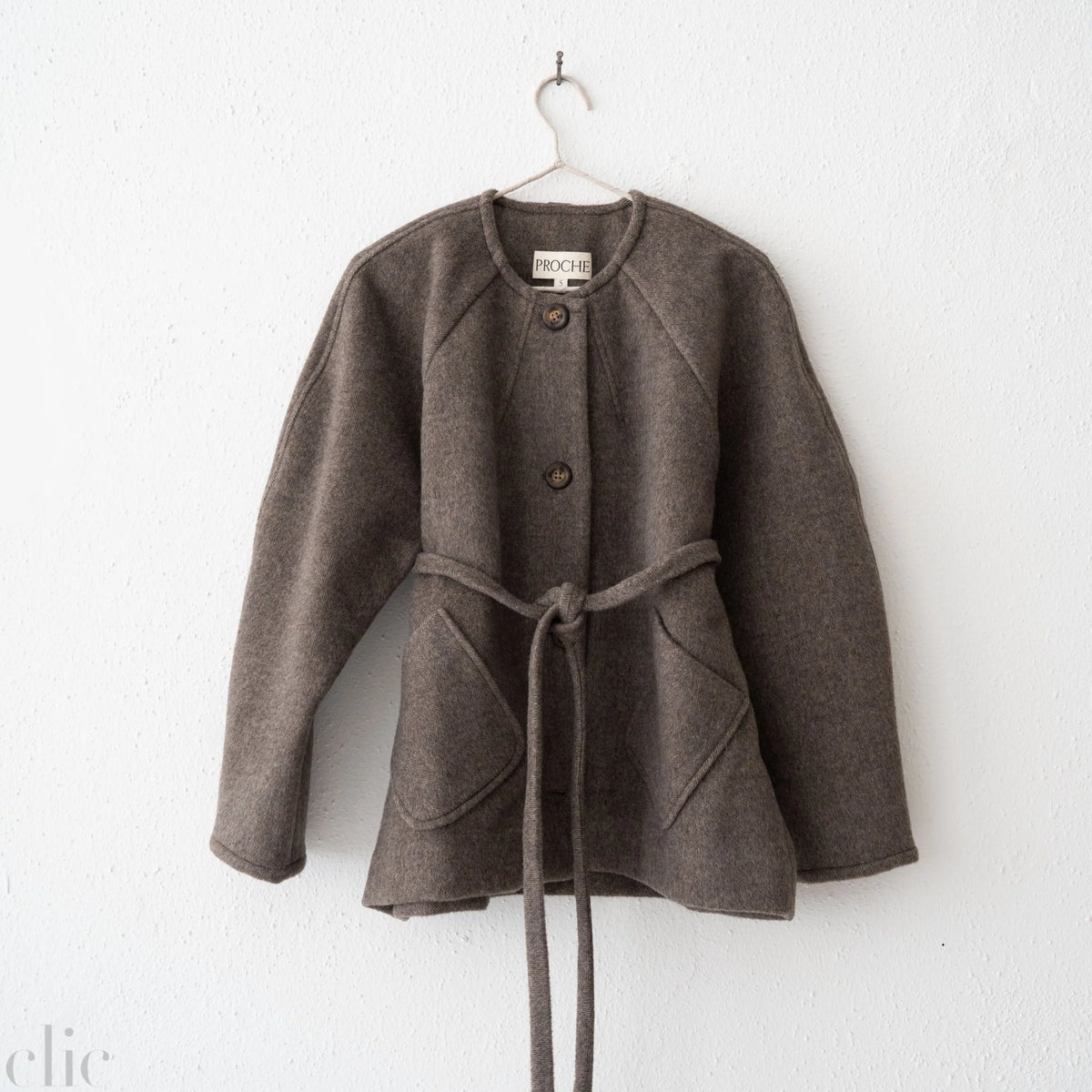Abigail Coat in Brushed Wool and Cashmere, from Proche
