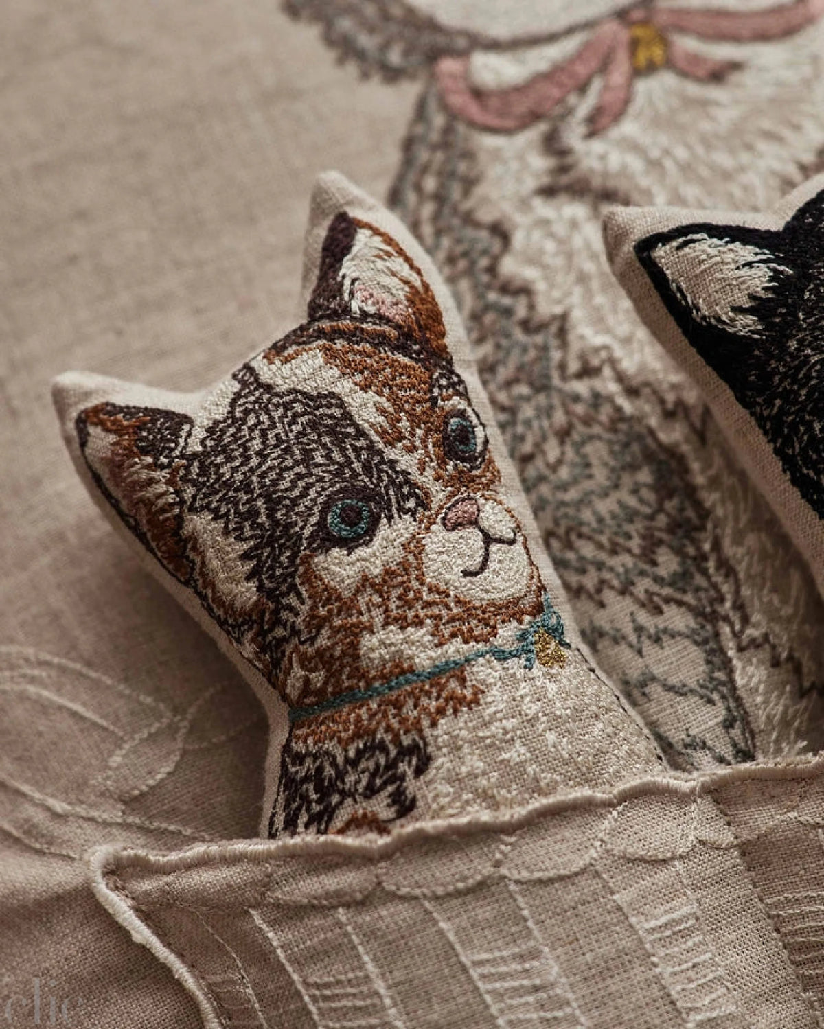 Baskets of Kitten Pock Pillow, from Coral & Tusk